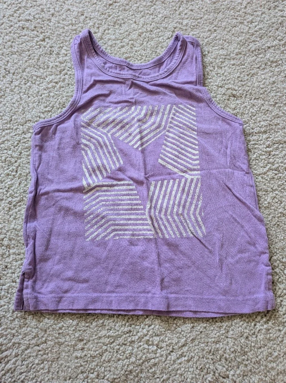 GAP Lavender Girls' Graphic Tank Top with Silver Star Design